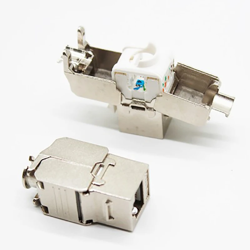 12Pcs RJ45 Keystone Cat7 Shielded FTP Zinc Alloy Module Network Keystone Jack Connector Adapter 10GB Network