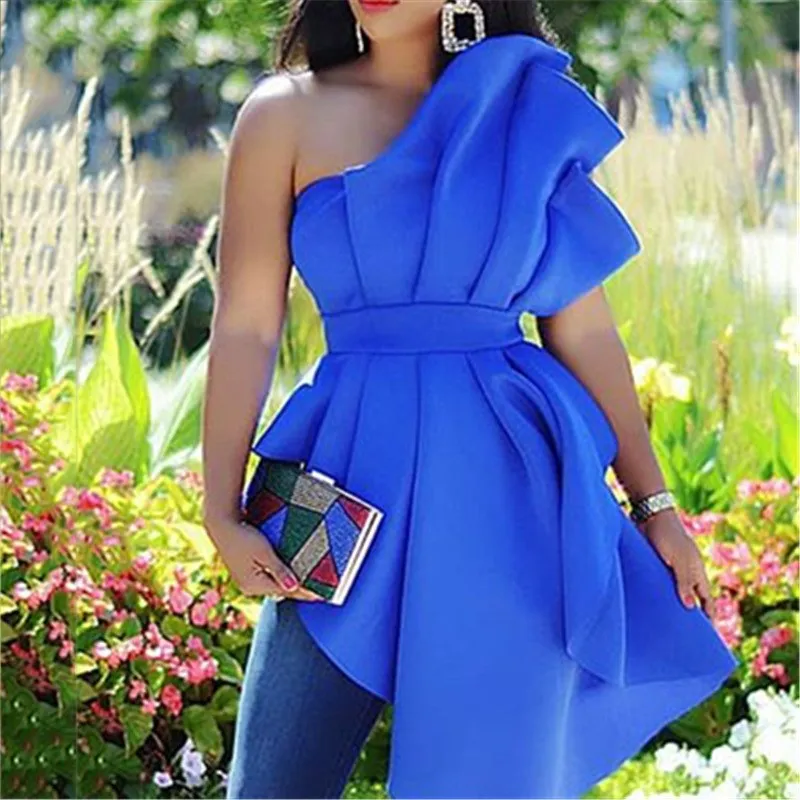 Сексуальные вечерние блузки с открытой спиной повседневные женские топы синие