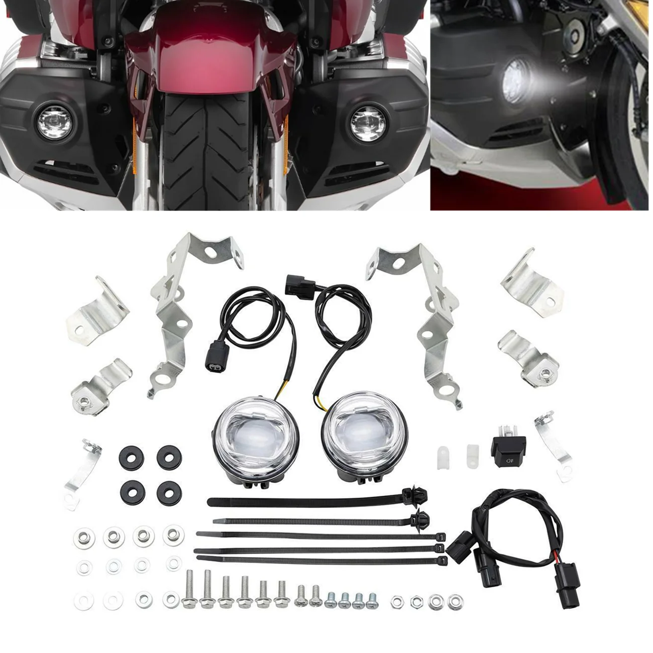 

Motorcycle Cool White LED Foglights Attachment Kit For Honda Goldwing GL1800 2018-2020 2019