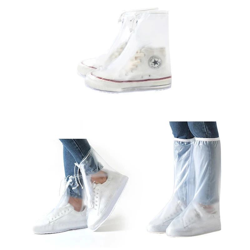 Reusable Water Proof Shoe Cover Long Length Slip-resistant Zipper Rain Boots Overshoes Waterproof Rainy Days Useful Tools