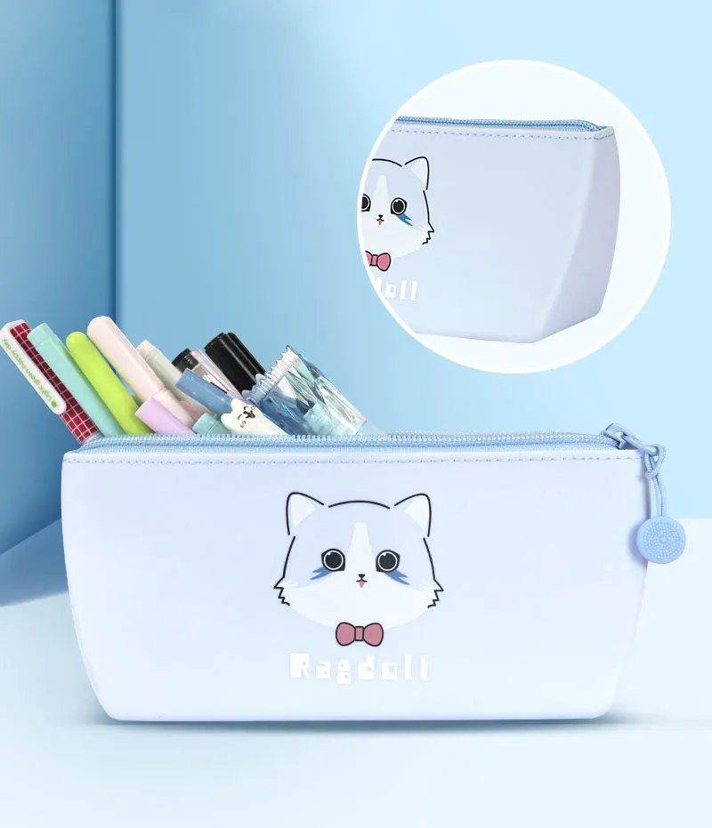 Пенал NewmeBox милый Футляр для ручек сумка макияжа Мягкая силиконовая косметичка на