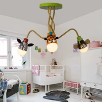 modern kids room boy girl bedroom ceiling lamp led creative cartoon animal head ceiling light adjustable angle long arm lamp