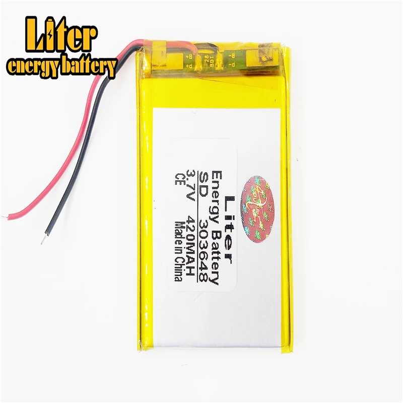 3 7 V 420mAh 303648 литий полимерный ионный аккумулятор для Mp3 MP4 MP5 GPS PSP mobile bluetooth|lithium