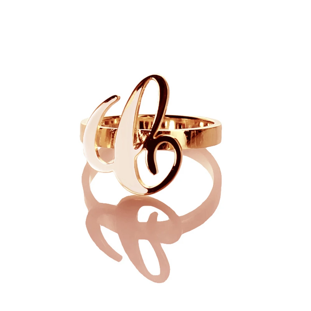 

Uonney Wholesale Jewelry Manufactory Personalized Initial Letter Ring In Silver Rose Gold For Women Gift Valentines Accessories
