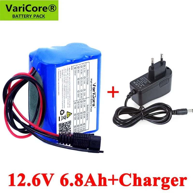 

Discount VariCore 12V 6.8Ah 6800mAh 18650 Lithium-ion Battery Pack PCB Protective plate CCTV Cam Monitor UES+12.6 V 1A Battery