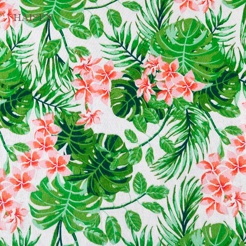 Тканевая ткань из хлопка и льна с цветочным принтом для квилтинга шитья сделай