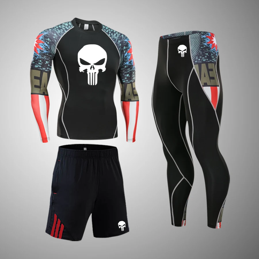 

Patchwork Men's Sportswear Sets 2021 Brand Casual Tracksuit Comprehensive Training Sweatshirt + Sweatpants Suit Men 3 Piece Set