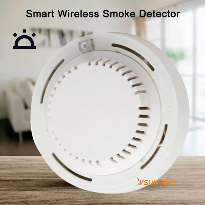 

Smart Fire Siren Wireless Smoke Alarm Detector Independent Photoelectric Smoke Sensing