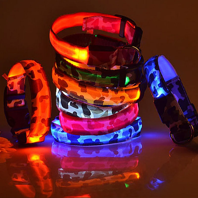 

Cheervivi The LED Light-Emitting Pet Collar Collar Emitting Camouflage Dog Collar Pet Collar Durable
