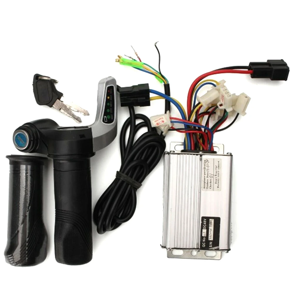 

Battery Display Brushed Motor 1000W Replacement Parts Aluminum With Throttle Grip Universal Electric Bike Speed Controller