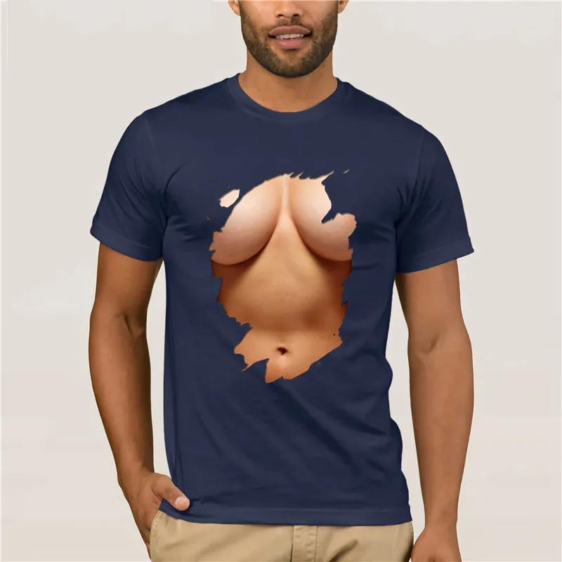 

fashion T-shirt men Summer Cool Tops Casual 3D boobs Print and Sleeve t shirt Big Men Printing Short Sleeve Tshirt trend