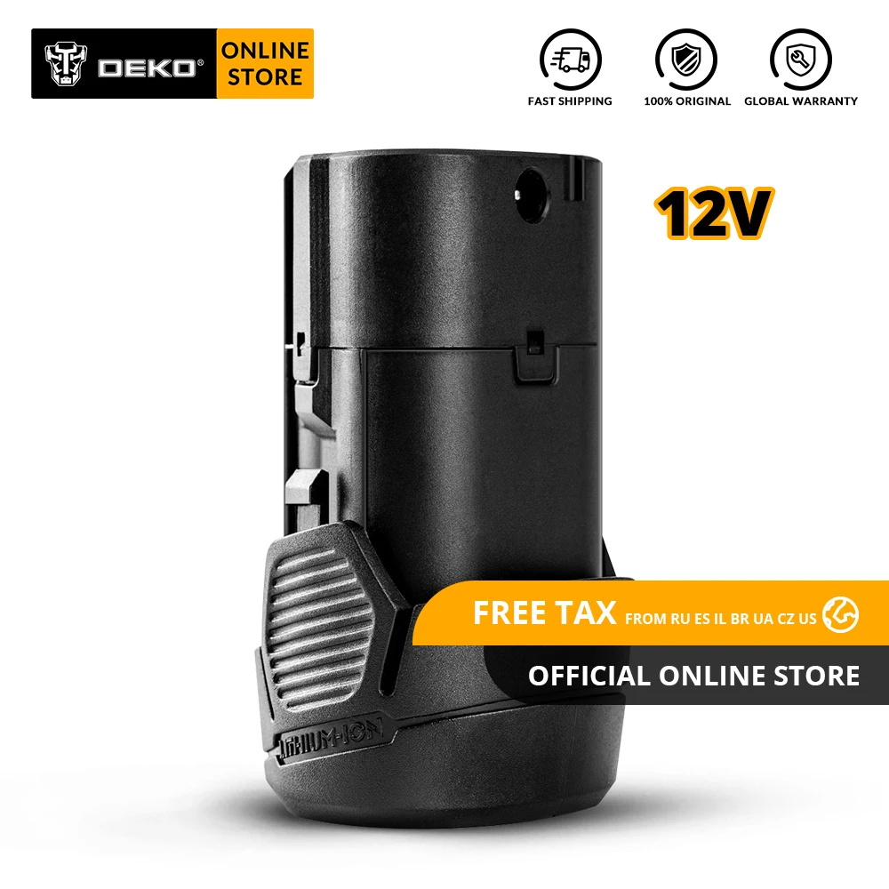 Оригинальный DEKO 12V MAX 1300mAh комплект литий-ионных батарей для аккумуляторной дрели