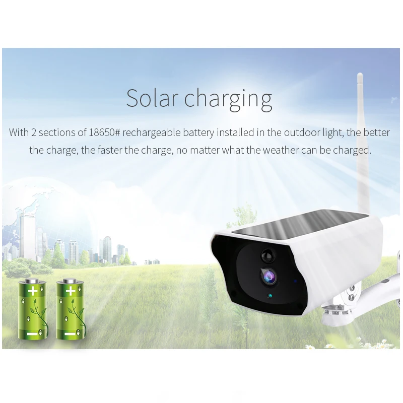 IP-камера Gadinan на солнечной батарее Wi-Fi 1080P HD уличная беспроводная с зарядкой