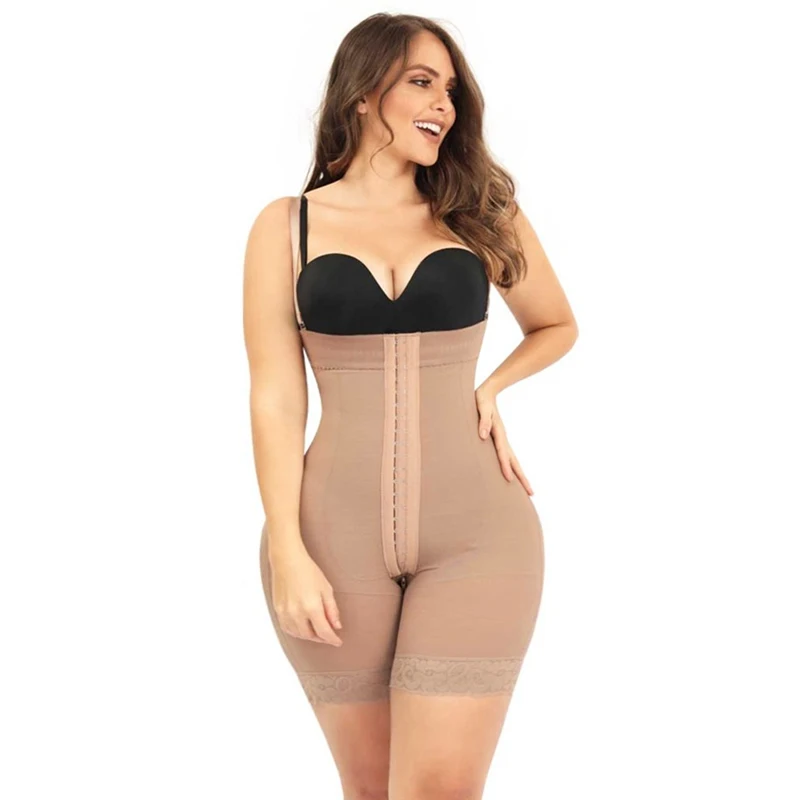 Post Surgery Compression Garments Strapless Faja Lace Body Shaper Slimming Underwear Belly Reductive Girdle