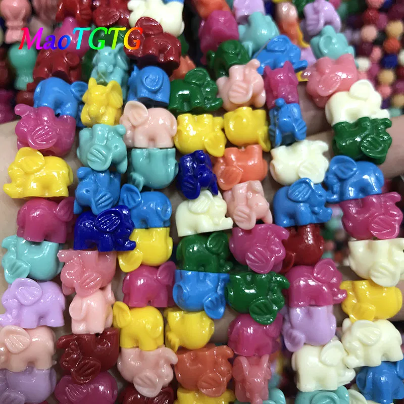 Разноцветные коралловые бусины в форме слона для самостоятельного изготовления