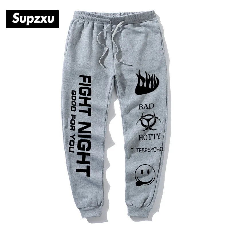 

SUPZXU Fashion high-waist printed ankle-length pants white streetwear trousers joggers men women hip hop autumn winter pants