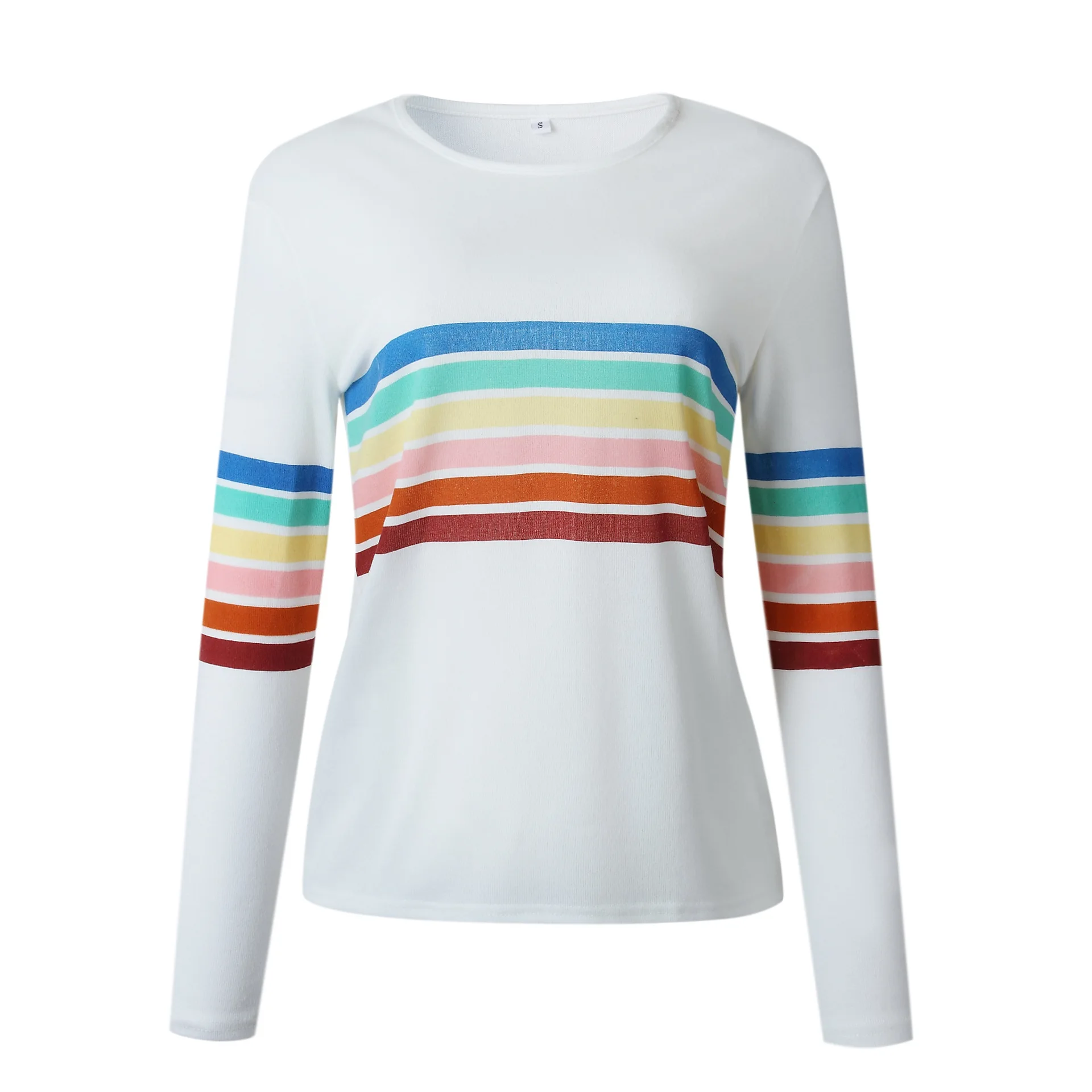 Женский тонкий вязаный свитер BHflutter Повседневный в полоску размера плюс 4XL с