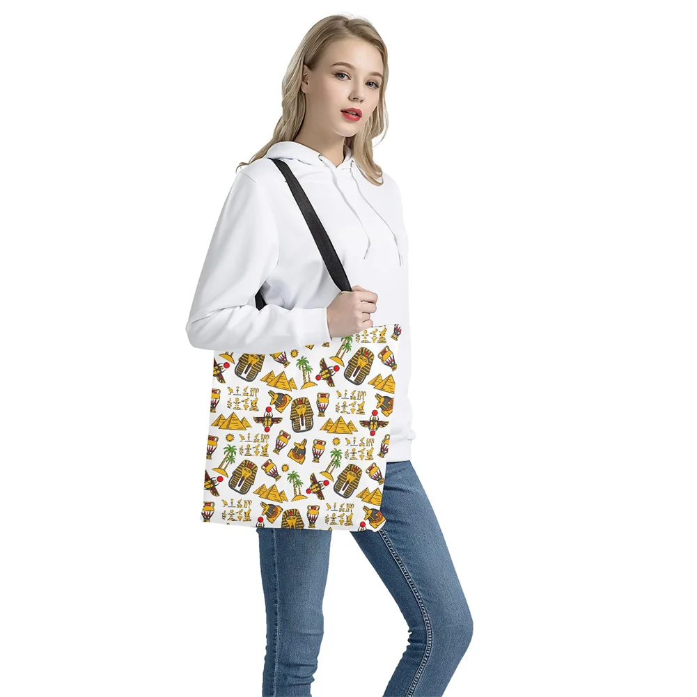 

Nopersonality Large Capacity Shopping Shoulder Bag Country Style Eco Friendly Canvas Totes Storage Handbags Ladies Shopper Bag