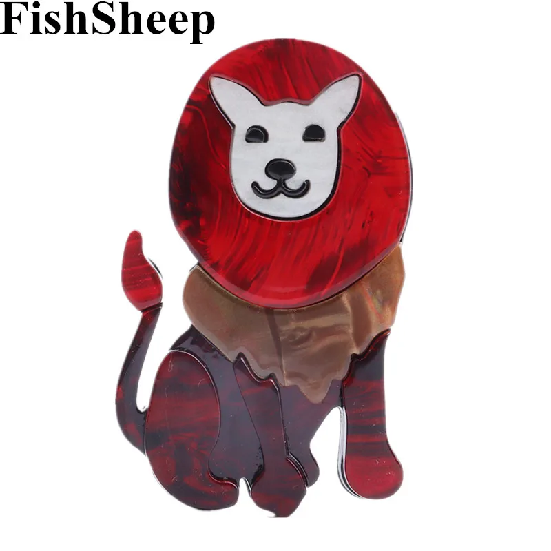 Брошь в виде льва FishSheep Женская/Детская Большие Акриловые Броши ручной работы из