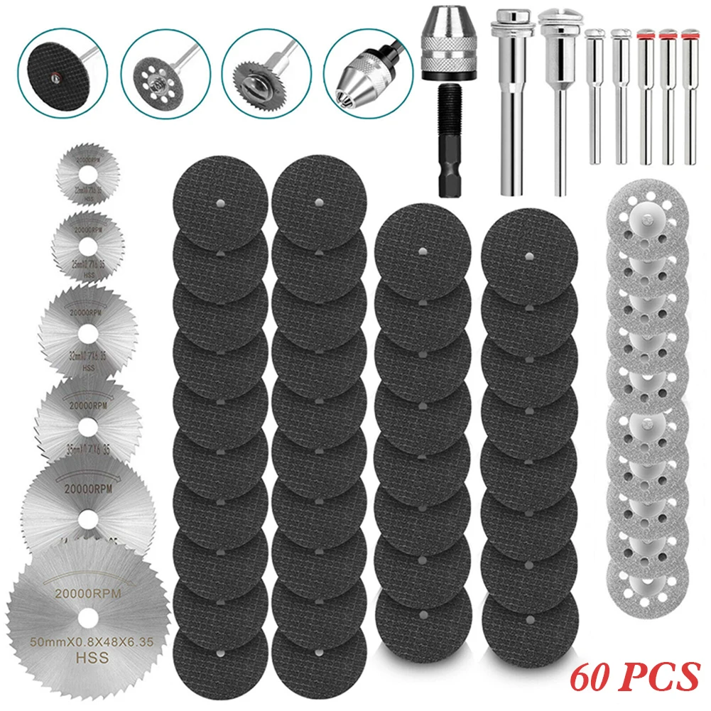 

30/32/40/60PC Diamond Cutting Wheels HSS Circular Saw Blade Rotary Woodworking Tool for Dremel Mini Drill Rotary Tool Accessorie
