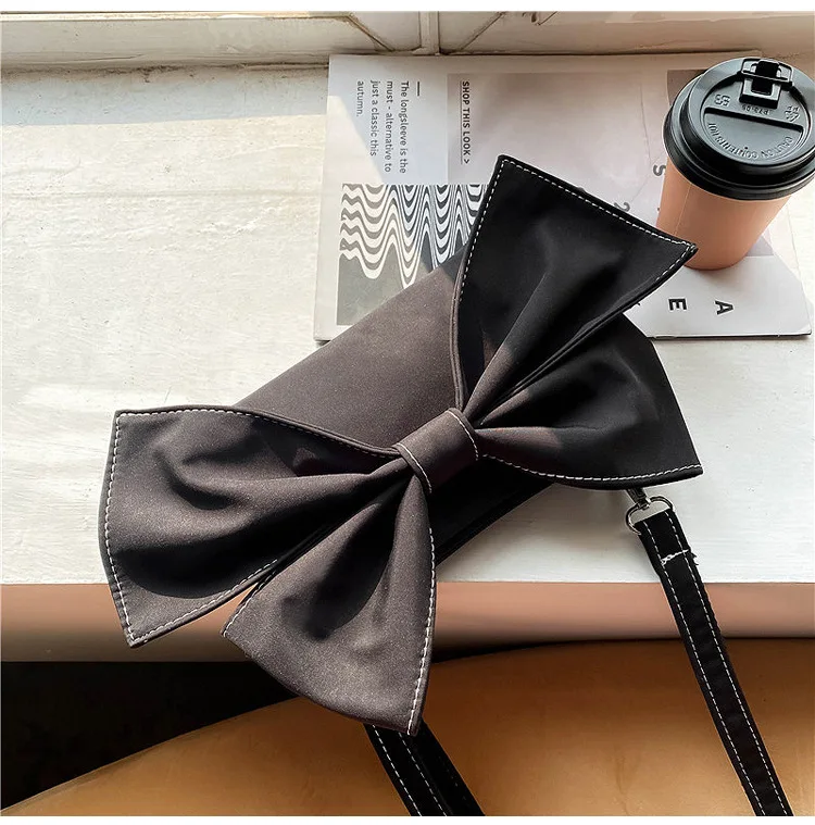 

Korean Fresh One-shoulder Bowknot Bag Female 2021Designer Texture Personality One-shoulder Messenger Bag Casual Small Square Bag
