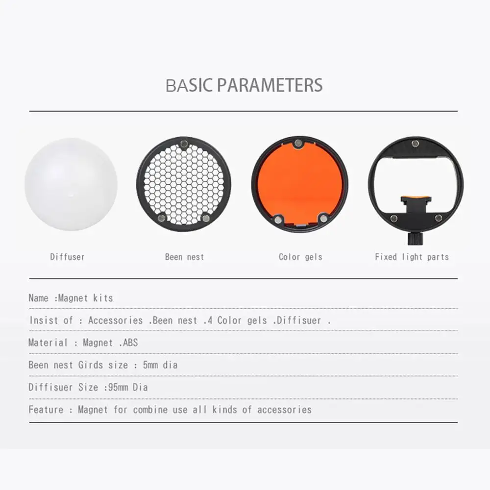 TRIOPO MagDome Color Filter Reflector Honeycomb Diffuser Ball Photo Accessories Kits For GODOX TT600 TT520 YONGNUO Flash Replace |