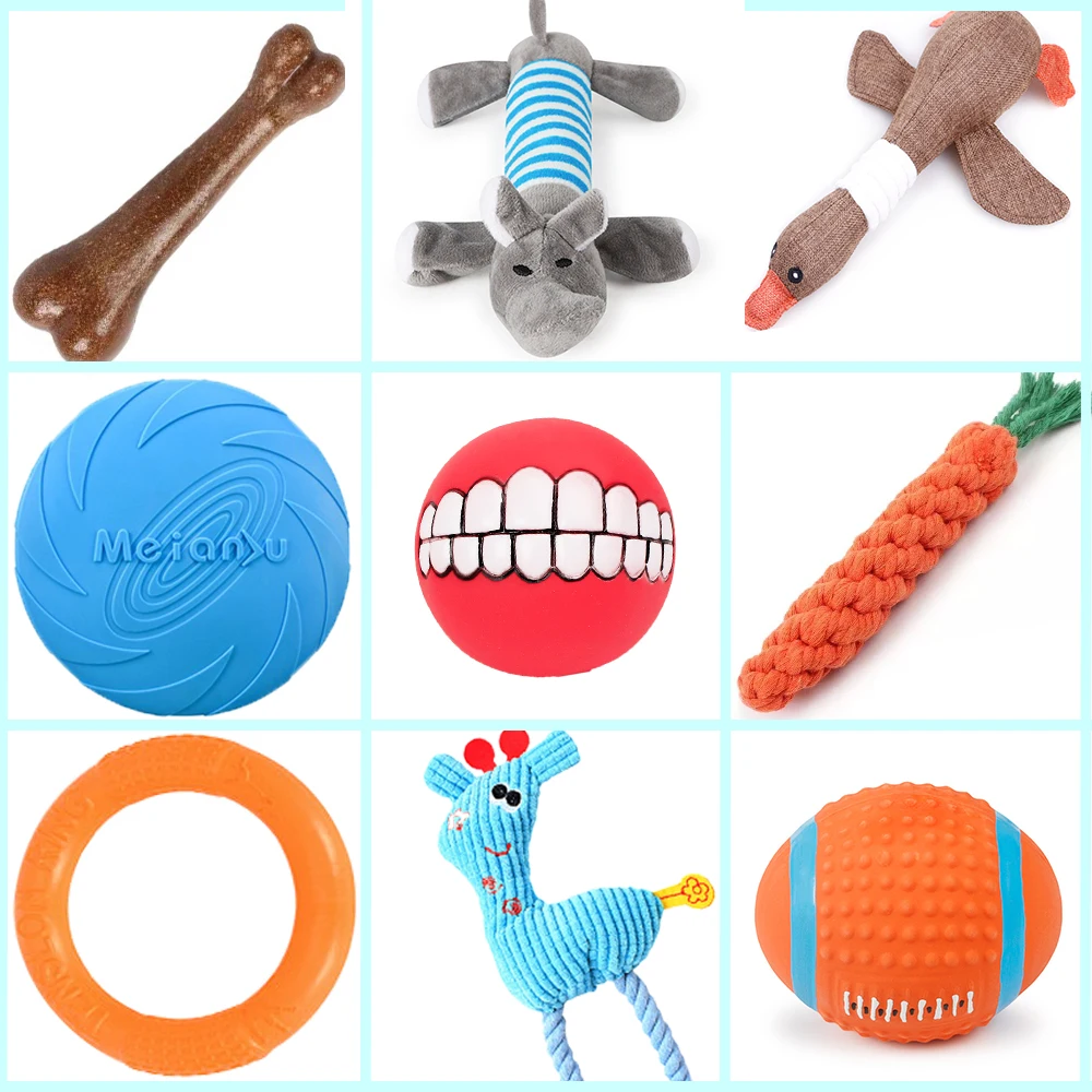 4 шт. игрушки для собак кости домашних питомцев шарики летающие диски пищалка