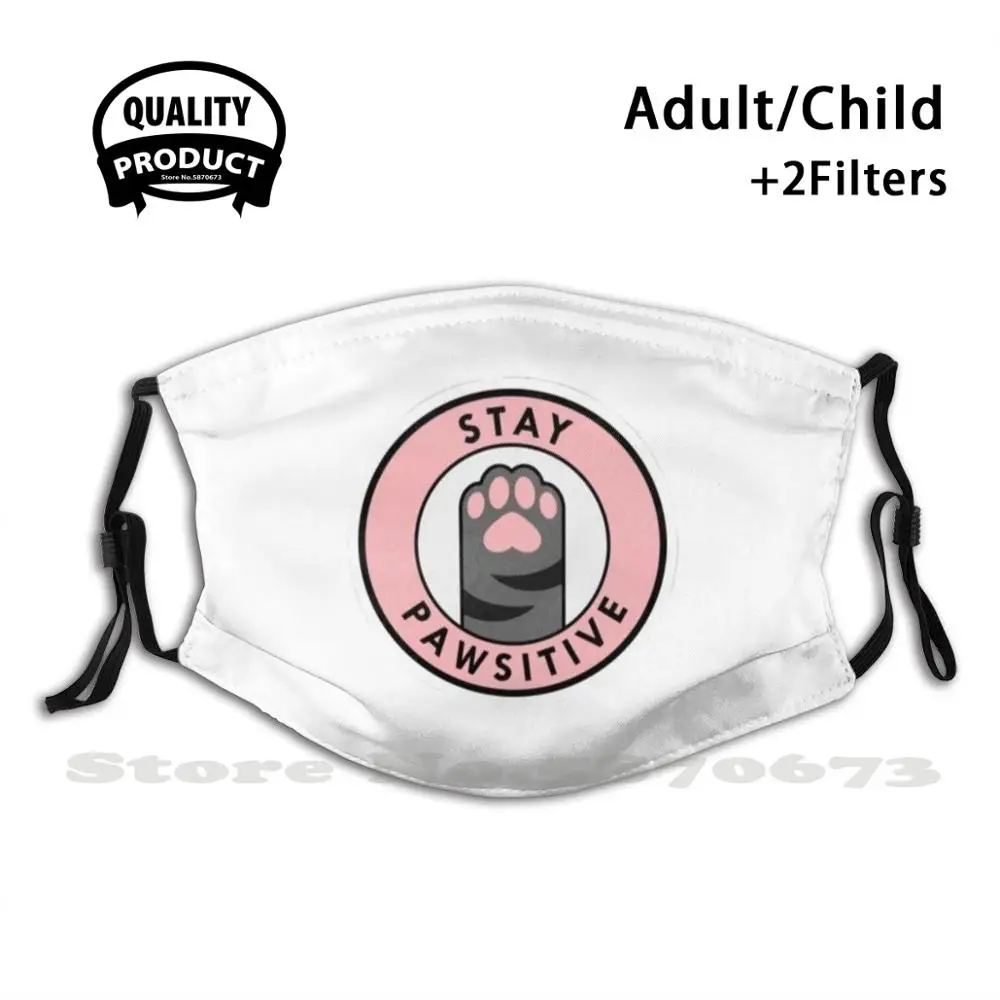 

Наклейка с надписью «Stay Paw», многоразовая маска для рта, моющаяся маска с фильтром против пыли, милая маска для лица Kawaii Vsco, эстетическая черная аниме культура