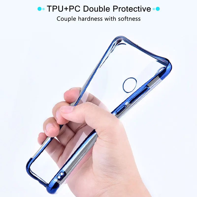 Силиконовый чехол для Huawei Y7 Prime 2019 противоударный роскошный бампер прозрачный