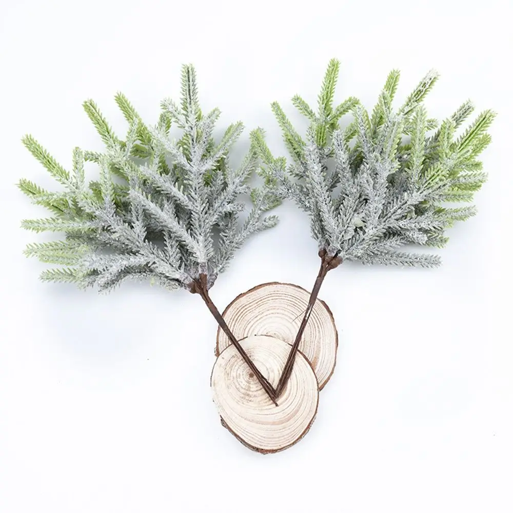 

6pcs DIY Artificial Plants Fake Pine Vases Christmas Decorations for Home Wedding Gifts Box Wreath Scrapbooking Plastic Flowers