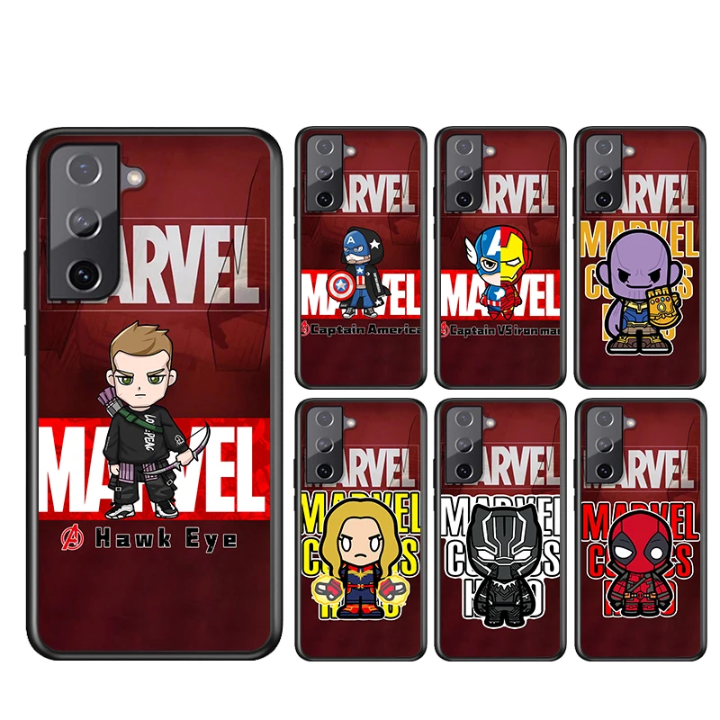 

MARVEL hero For Samsung Galaxy S21 S20 FE Ultra Lite S10e S10 S9 S8 S7 S6 Plus Edge 5G Black Soft Phone Case