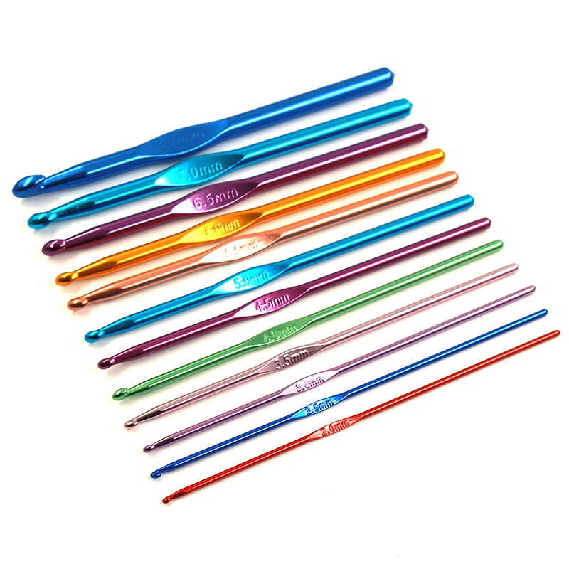 Набор из 12 крючков для вязания набор металлических игл 2 0 8 мм аксессуары подарок