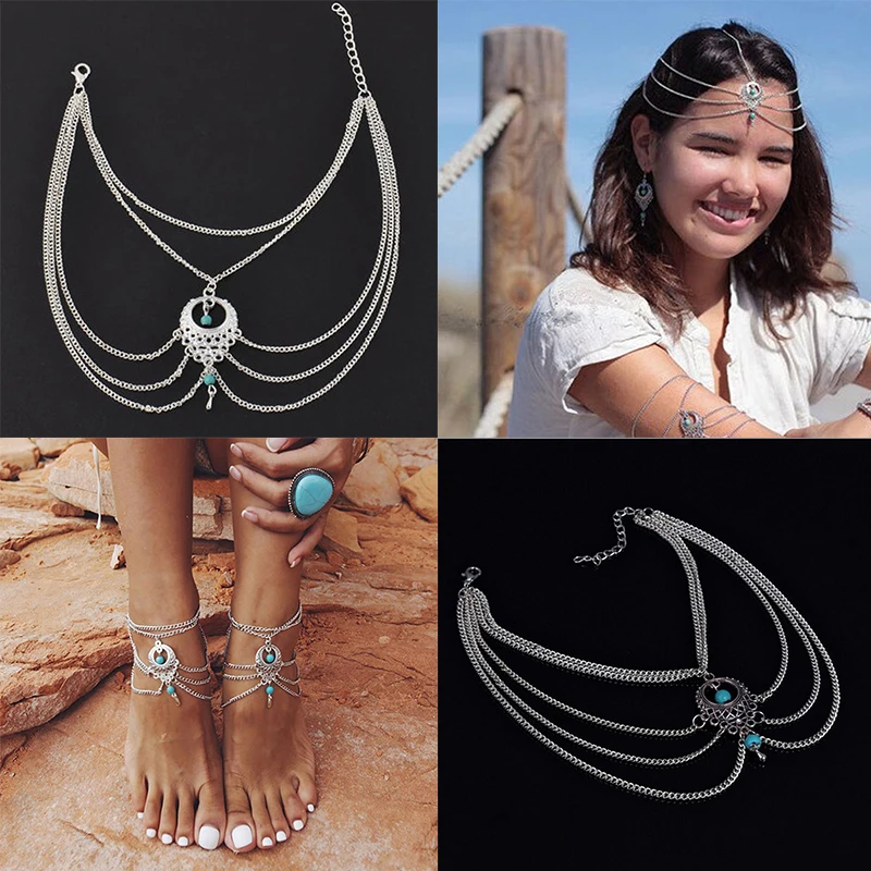 

Boho Barefoot Sandal Beach Anklet Foot Chain Jewelry Ankle Bracelet