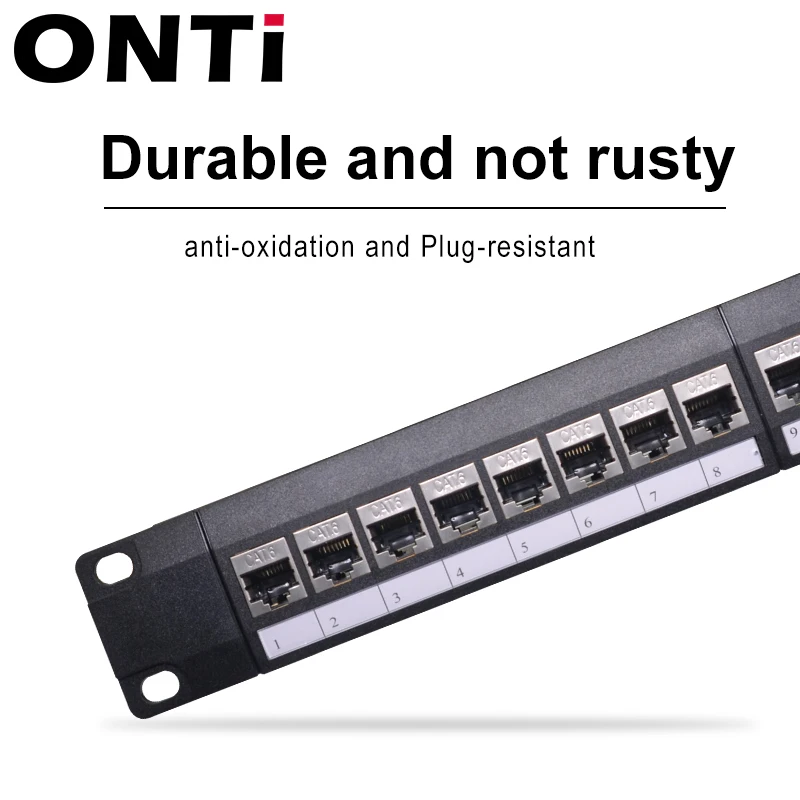 ONTi 19in 1U стойка 24 порта CAT6 экранированная патч панель RJ45 сетевой кабель адаптер