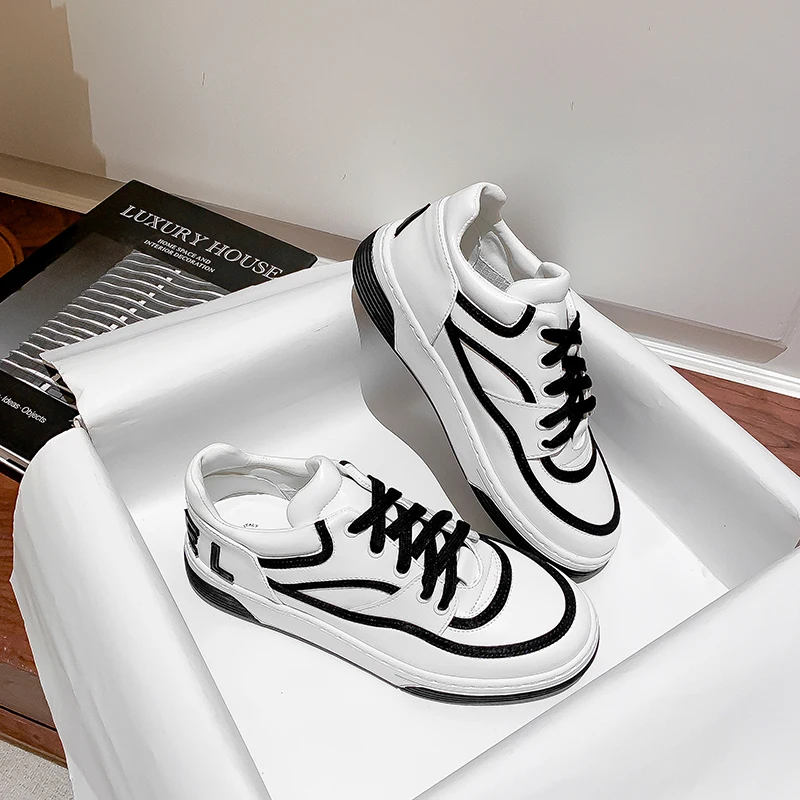 

Small fragrant wind thick soles color small white shoes women summer 2021 letters low help casual board shoes women