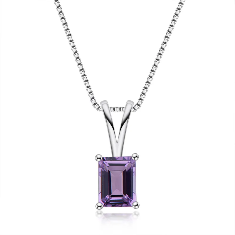 JoyceJelly high quality 925 Silver pendant Natural Topaz Amethyst 6X8MM simple Pendant for women engagement gifts wholesale 2021 | Украшения
