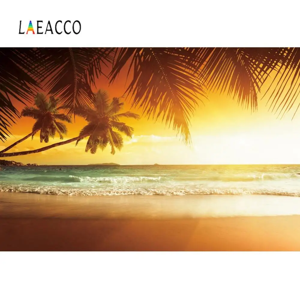 Тропические фоны Laeacco для фотосъемки в сумерках летние праздники закат морские