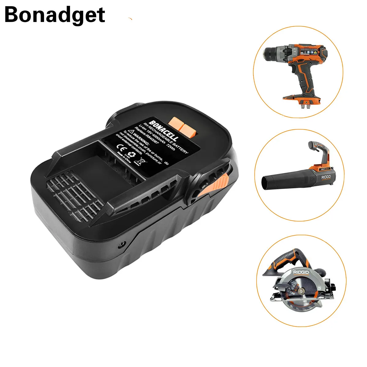 Bonadget 4000 мА/ч, 18V Li-Ion для указывающего нам R840083 R840085 R840086 R840087 Перезаряжаемые Мощность инструмент Батарея серия AEG серия L30