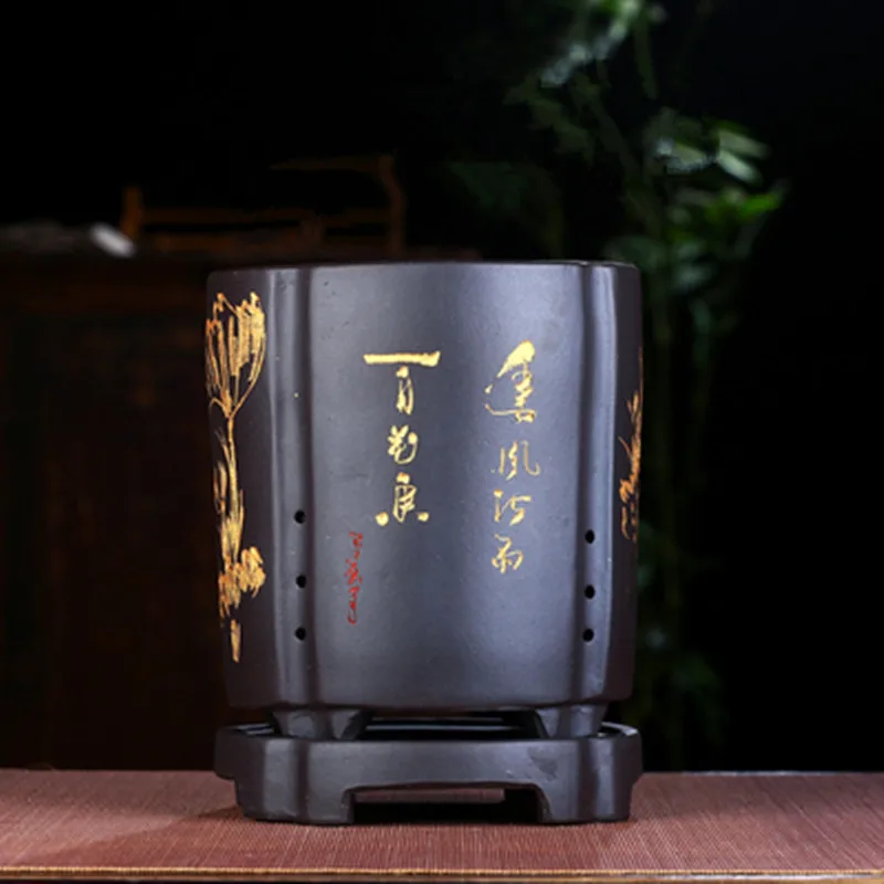 Изысканный из исинской фиолетовой глины Орхидея бассейна китайский Стиль