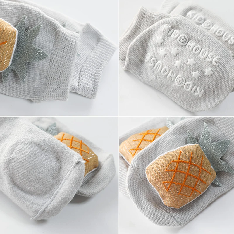 

Spring Autumn Fruit Cartoon Non-slip Toddler Floor Socks Baby Children Boat Socks Shoes Ins