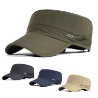 summer mesh outdoor sport quick drying military caps men breathable cadet army cap flat top hat cycling running cap baseball cap