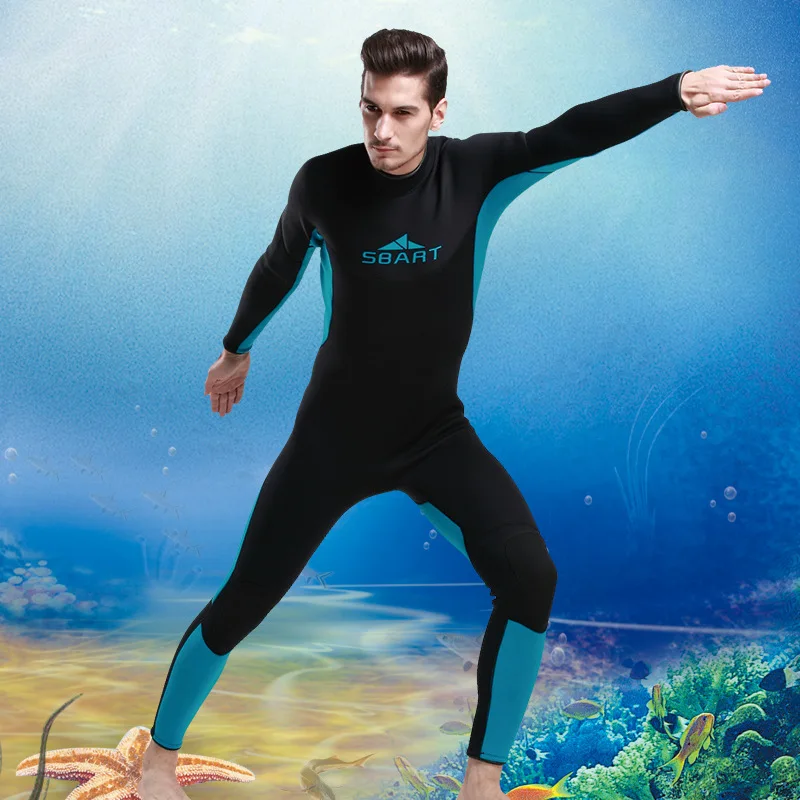 

3MM Men's Neoprene One-Piece Long-Sleeve Thicken Warm Wetsuit Sunscreen Snorkeling Surfing Diving Jellyfish Suit