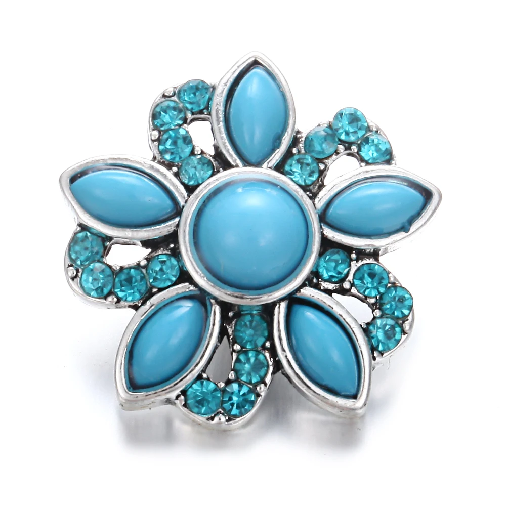 6 шт./лот новинка 18 мм металлические кнопки ювелирные изделия мульти цветы