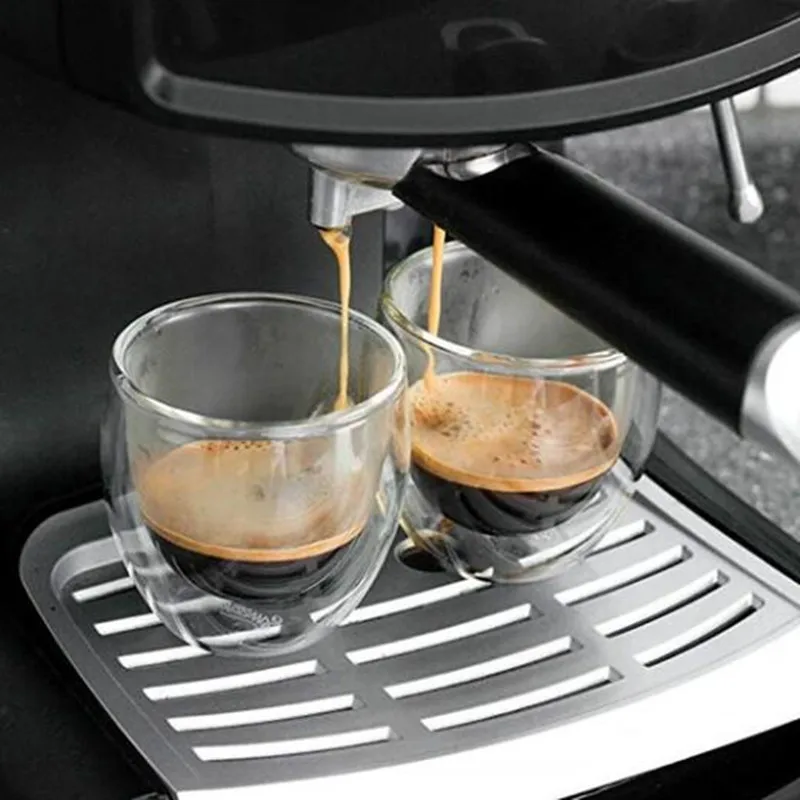 2-4-6Pcs/set 80/250/350/450ML Double Wall Glass Cup Transparent Handmade Heat Resistant Tea Drink Cups Espresso Coffee | Дом и сад