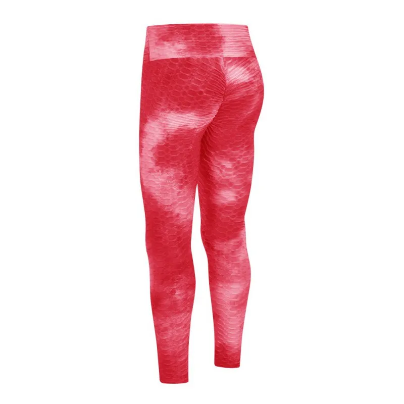 

Ladies Tie-Dye High Waist Sports Leggings Seamless Booty Lifting Bubble Trousers Tight-Fitting Ventilation Fitness Pants
