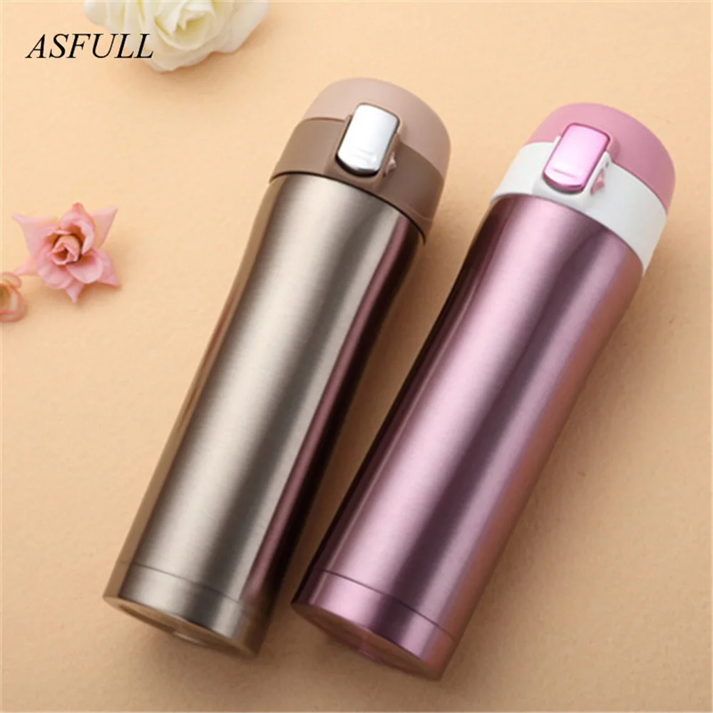ASFULL новый дизайн двухслойные Термосы Из Нержавеющей Стали 450 мл кружка для