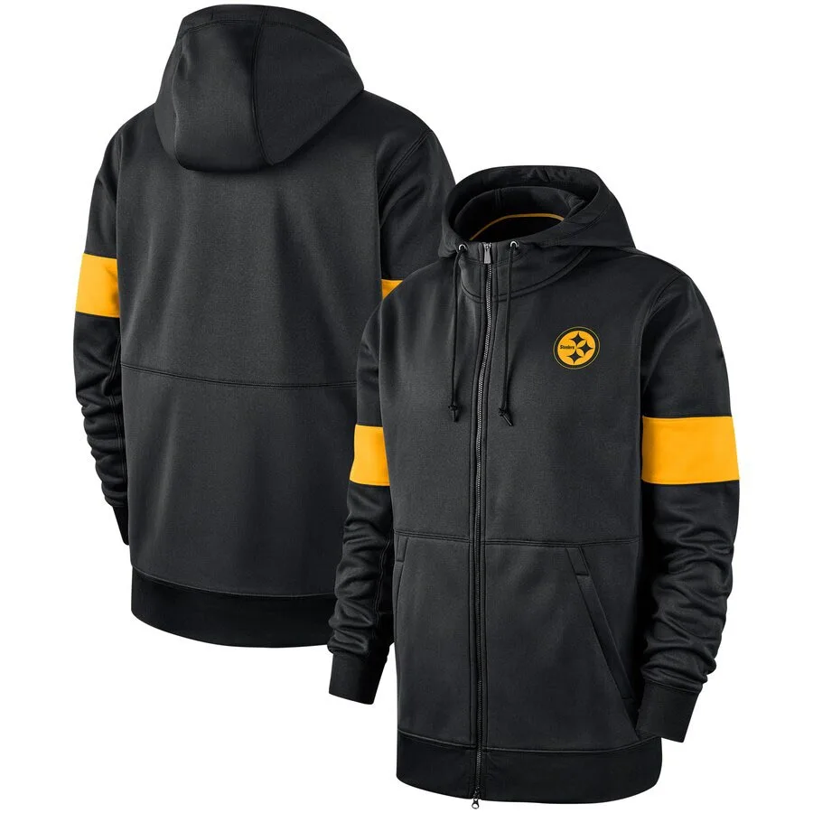 

Pittsburgh Sideline Performance Steelers Men Full-Zip Black Hoodie