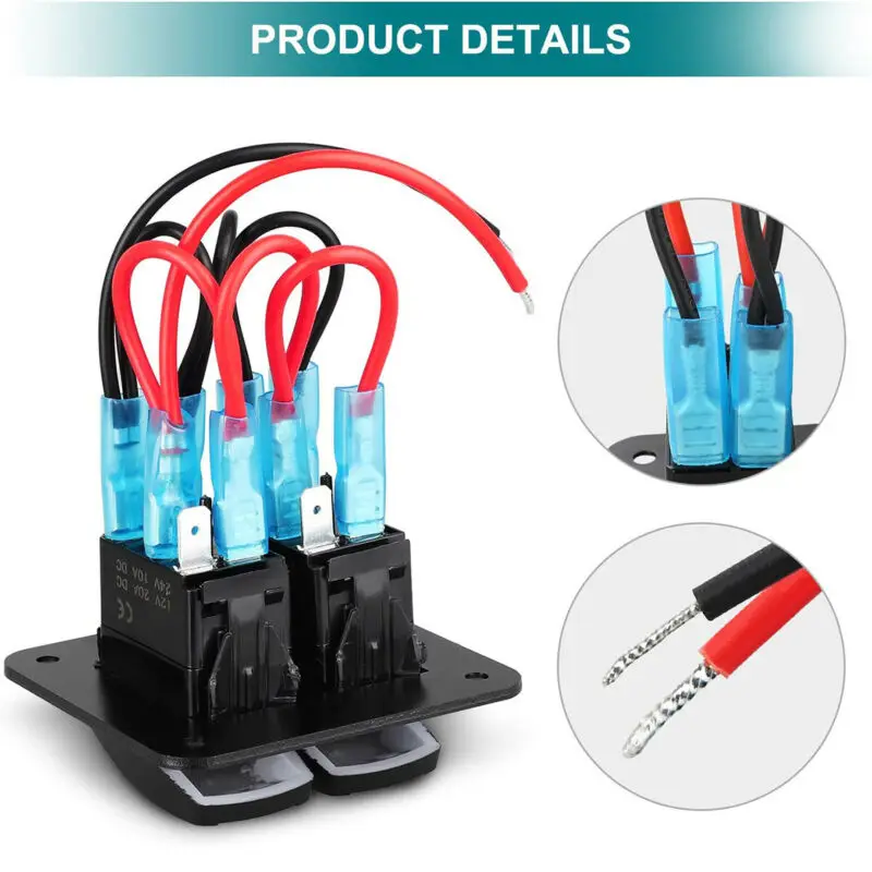 2 банды тумблер кулисный переключатель Панель синий светодиодный светильник для