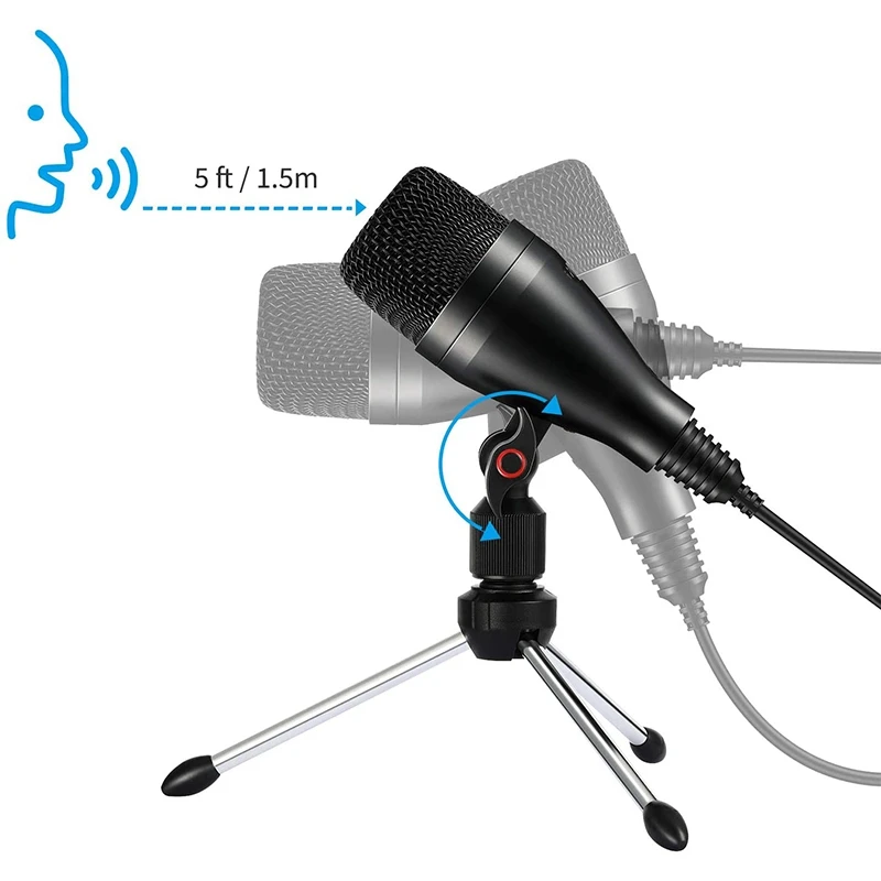 

USB Computer Microphone,for Podcasting,YouTube,Game Recording(Windows/Mac) Plug and Play,Computer Microphone with Tripod