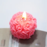 diy 3d rose ball wedding candle silicone mold aromatherapy home decoration flower handmade making resin mould